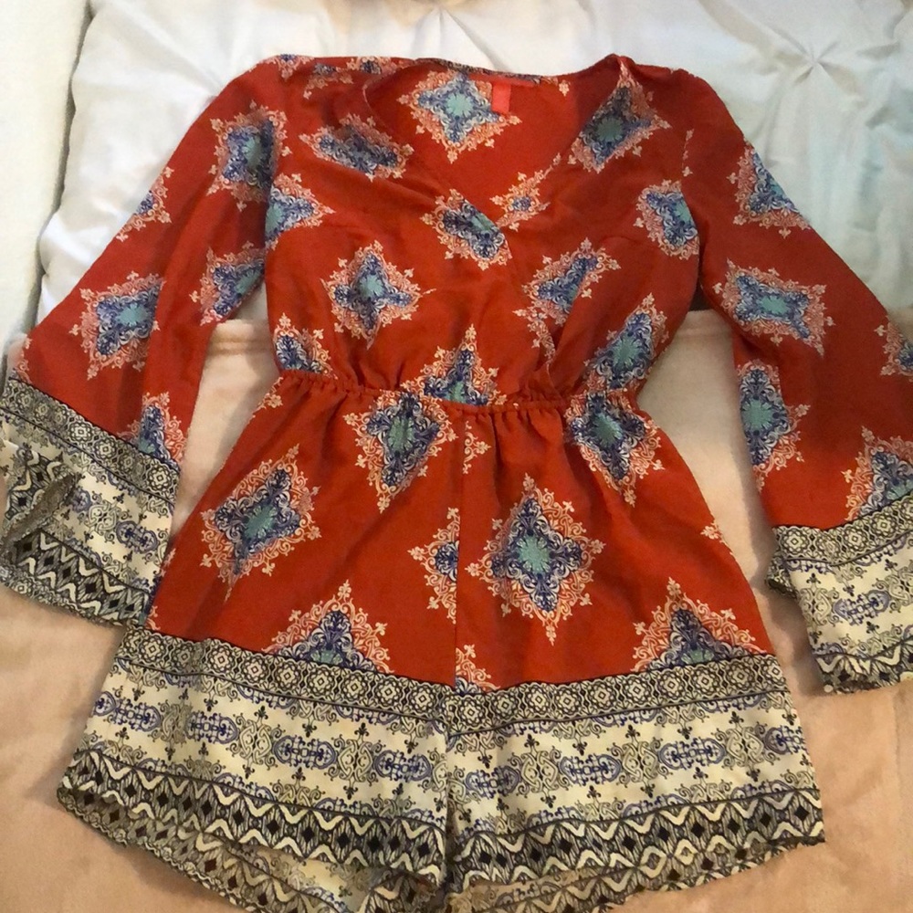 Orange and Blue Romper